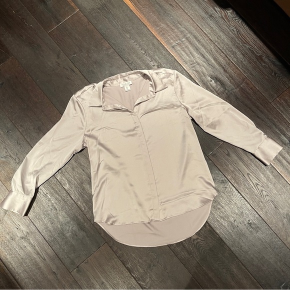 Rachel Zoe Satin Blouse in Silver - Picture 1 of 3